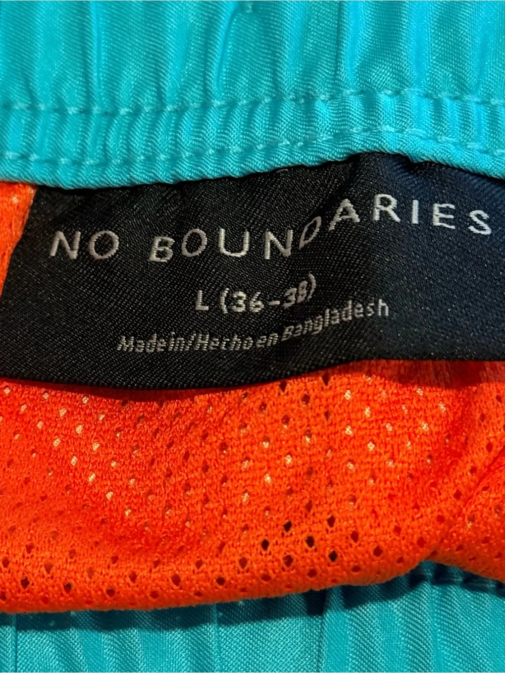 No Boundaries Teal and Orange Athletic Shorts